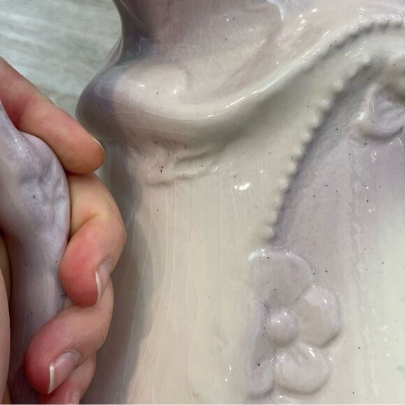 1960s Victorian Ironstone Green Hand Painted Pitcher Basin Set 2 Pieces USA made - Picture 9 of 12